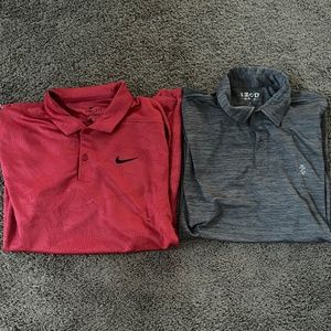 Two dry fit quarter button up shirts
